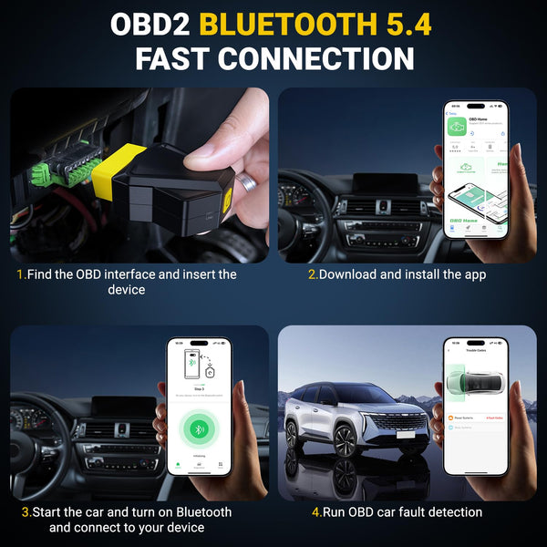 Maxpow OBD2 Scanner Diagnostic Tool - Wireless Bluetooth Car Fault Code Reader for iOS Android, Vehicle Health Check, Engine Inspection 1