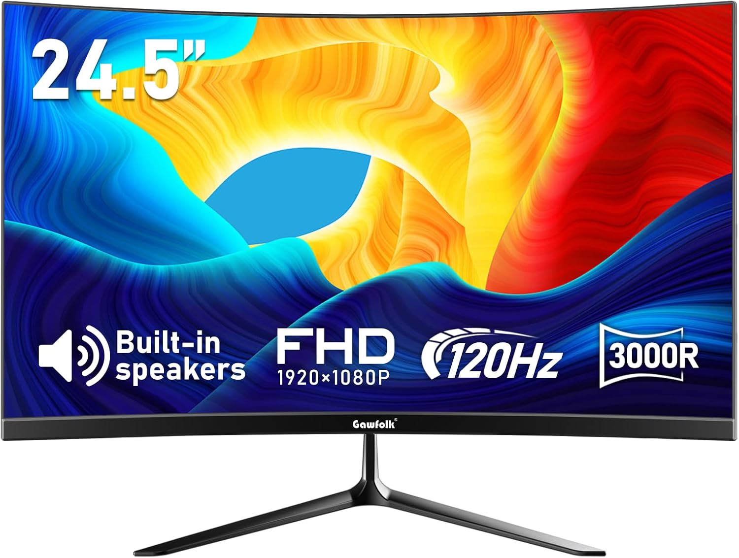 Gawfolk 34 Inch Ultrawide Curved 144Hz Gaming Computer Monitor 1500R PC Screen 21:9 UWQHD (3440x1440),Adaptive Sync,178° Viewing Angle,Display Port、HDMI 2.0, VESA75x75MM-Black
