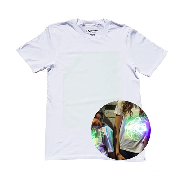 Illuminated Apparel Interactive Glow in The Dark T-Shirt - Fun for Birthday Parties & Festivals - Light up The Night