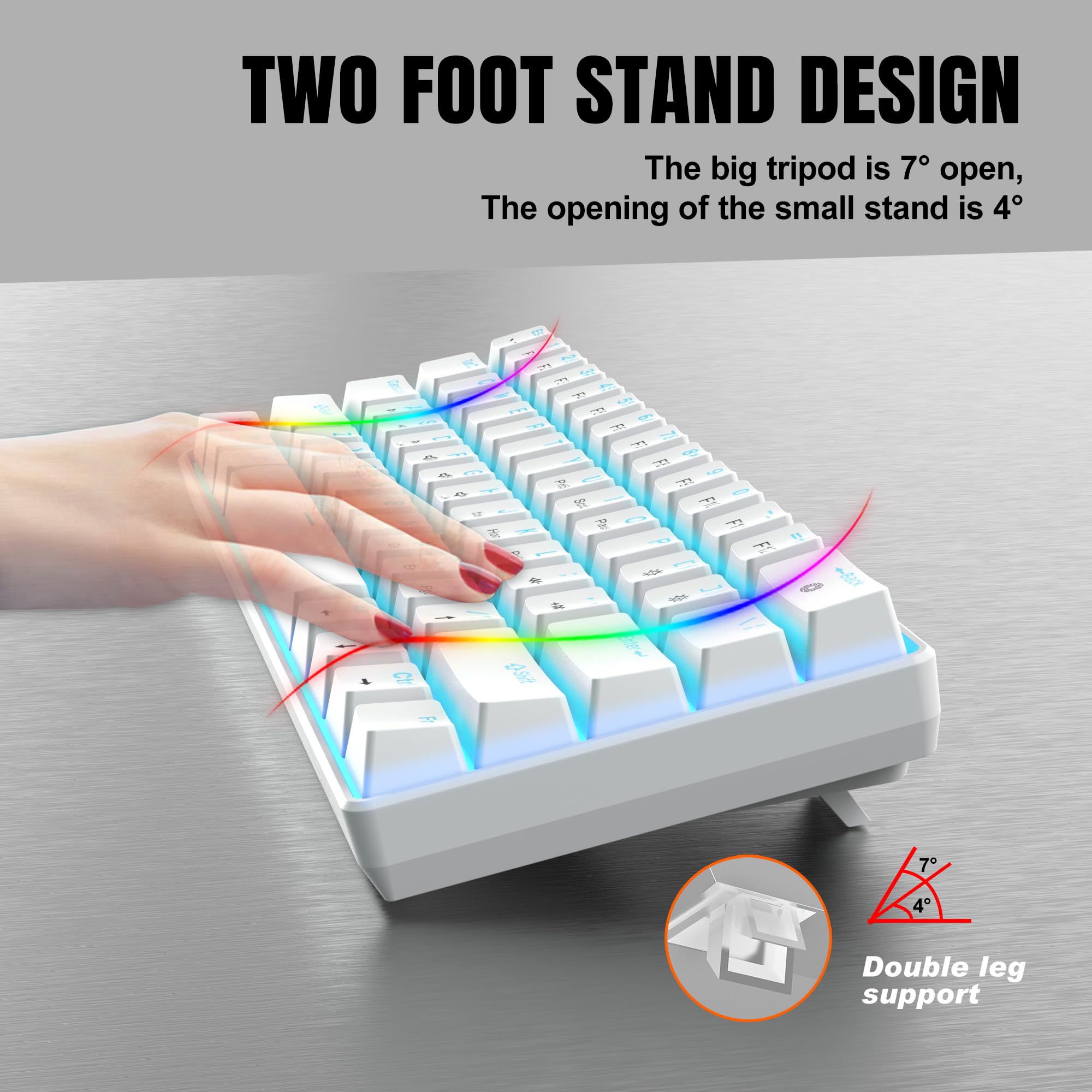 Snpurdiri 60% Wired Mechanical Gaming Keyboard, Mini 61-Key With Red Switches for PC, Windows XP, Win 7, Win 10 (Black-Red)