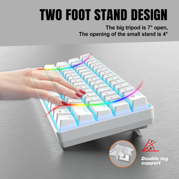 Snpurdiri 60% Wired Mechanical Gaming Keyboard, Mini 61-Key With Red Switches for PC, Windows XP, Win 7, Win 10 (Black-Red)