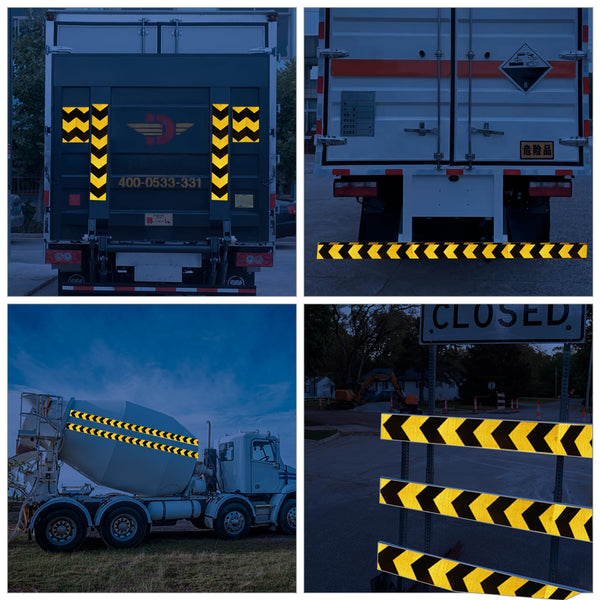 XFXIA Reflective Tape - Yellow & Black, 10cm x 20m, Waterproof, Self-Adhesive Warning Tape for Vehicles, Cars, Trailers, Outdoors