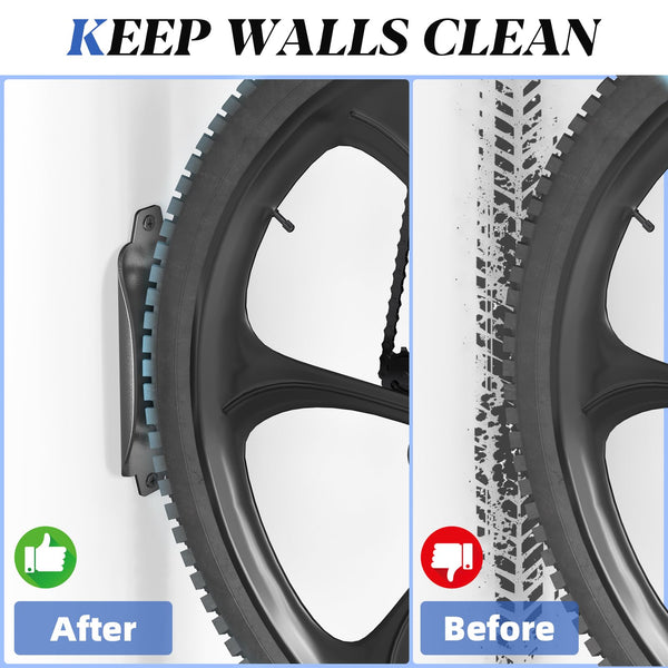 WELDUN Bike Wall Mount, Bike Hanger Rack, Swivelling Bike Holder, Vertical Bicycle Storage Rack for Garage and Indoor Use, Load Capacity 30kg