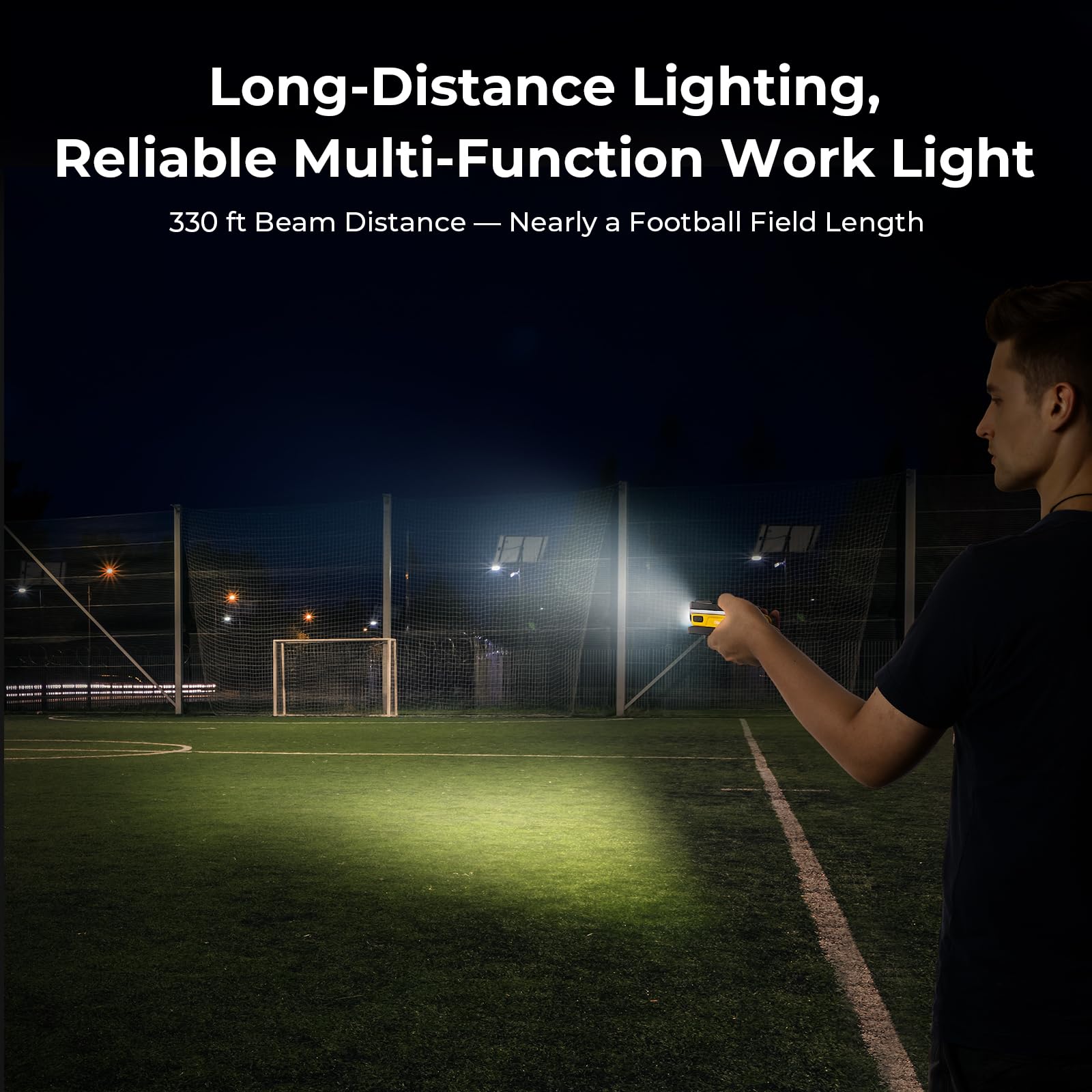 BougeRV WL01 PRO Work Light Rechargeable, 1500 Lumens Magnetic Inspection Light, Portable Lamp with 180° Rotating Stand & Hook, Multiple Lighting Modes for Car Repair, Camping, Outdoor, Emergency