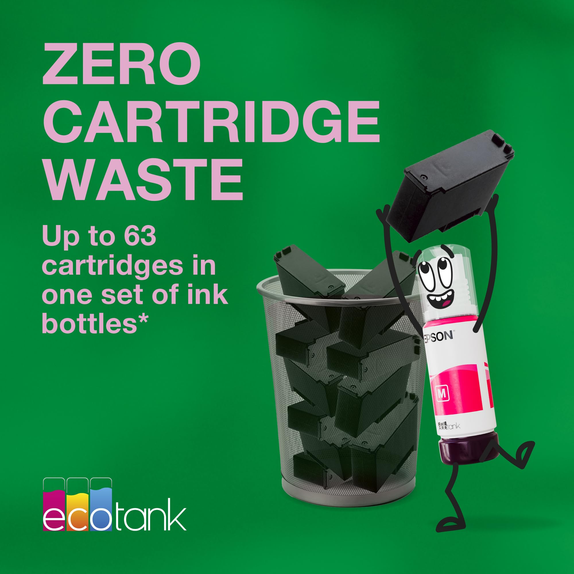 Epson EcoTank ET-2850 A4 Multifunction Air Print and Wi-Fi Ink Tank Printer with double sided printing, Up To 3 Years Of Ink Included