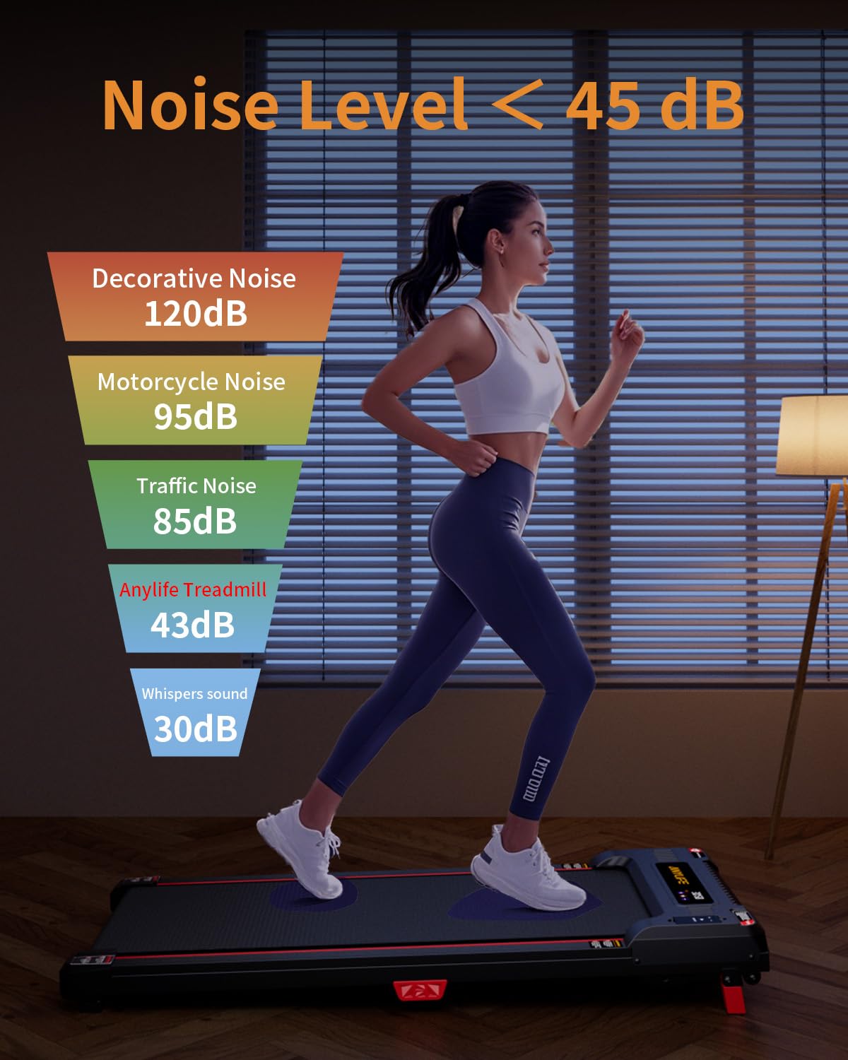 Walking Pad Treadmill, Anylife Incline Walking Pad Under Desk 330lbs Capacity, 2.5HP Portable Treadmills for Home, Compact Treadmill Small Running Pad with LED Display, Remote Control