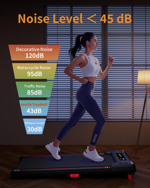 Walking Pad Treadmill, Anylife Incline Walking Pad Under Desk 330lbs Capacity, 2.5HP Portable Treadmills for Home, Compact Treadmill Small Running Pad with LED Display, Remote Control