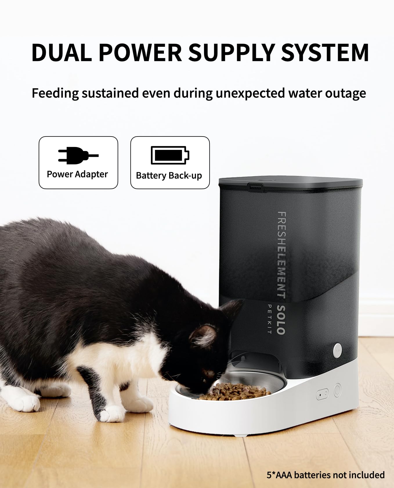 PETKIT Automatic Cat Feeder, 2.4GHz Auto Cat Feeder with App Control 3L, Low Food & Blockage Sensor, 304 Stainless Steel Bowl, Fresh Lock Technology,1-30 Meals/Day Anti-Clog Pet Feeder