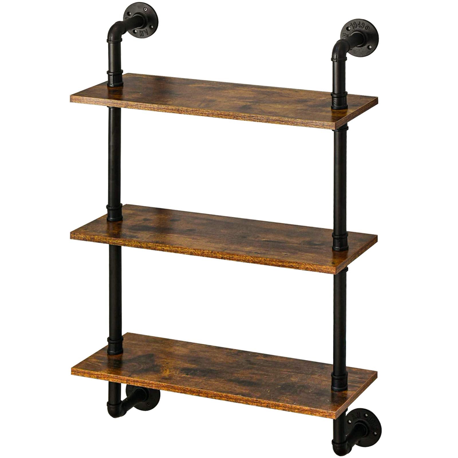 IBUYKE Pipe Floating Shelves, Wall Shelf Outdoor, 60x20x95cm, Decorative Shelving Unit for Wall, Plant Stand, Storage Organiser Shelf for Bedroom,