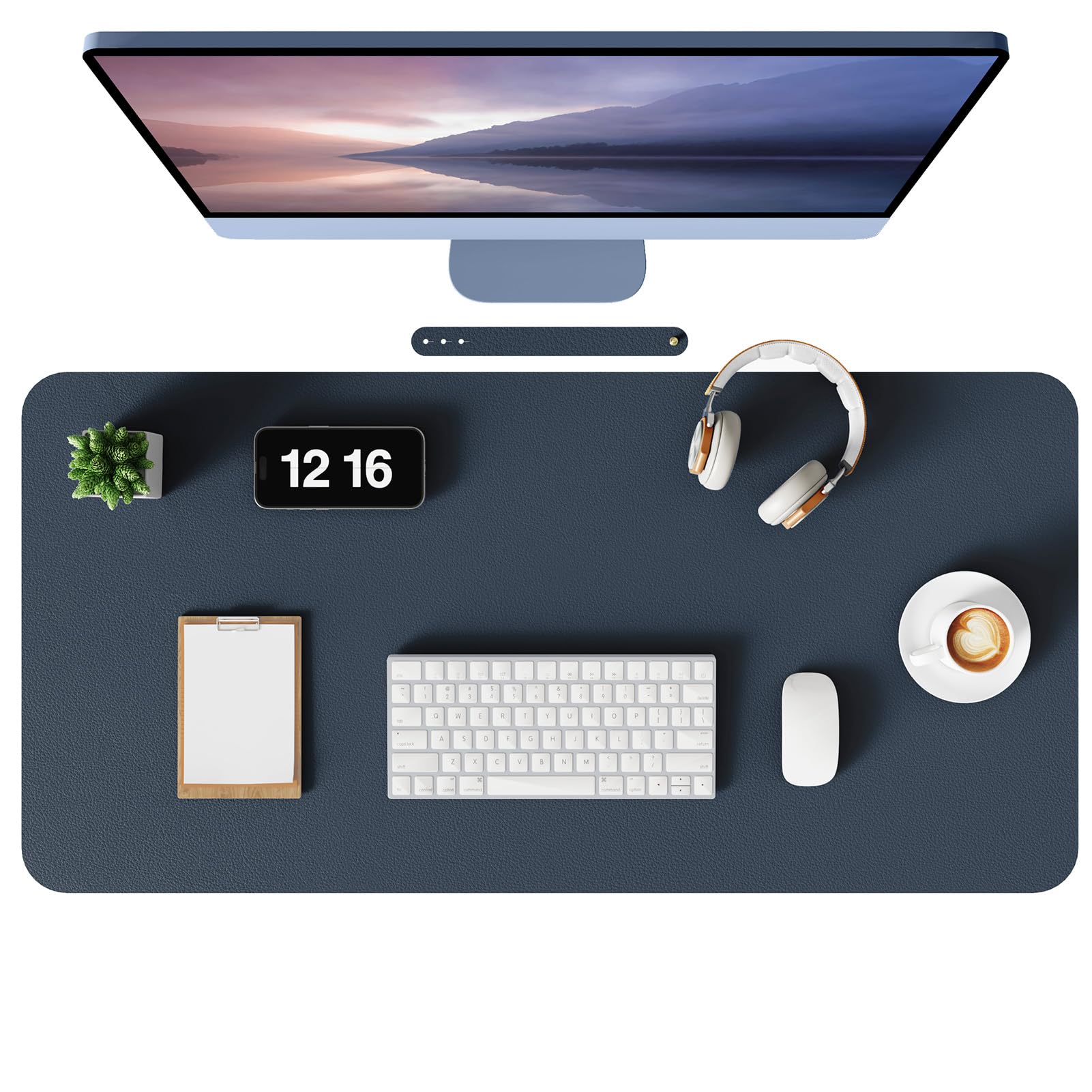 MOLMO Non-Slip Desk Mat, Waterproof Desk Pad Table Protector, Easy Clean Laptop Mat Large Mouse Pad Leather Writing Mat with Suede for Office /Home/Decor (Light Green, 60 x 35 cm)