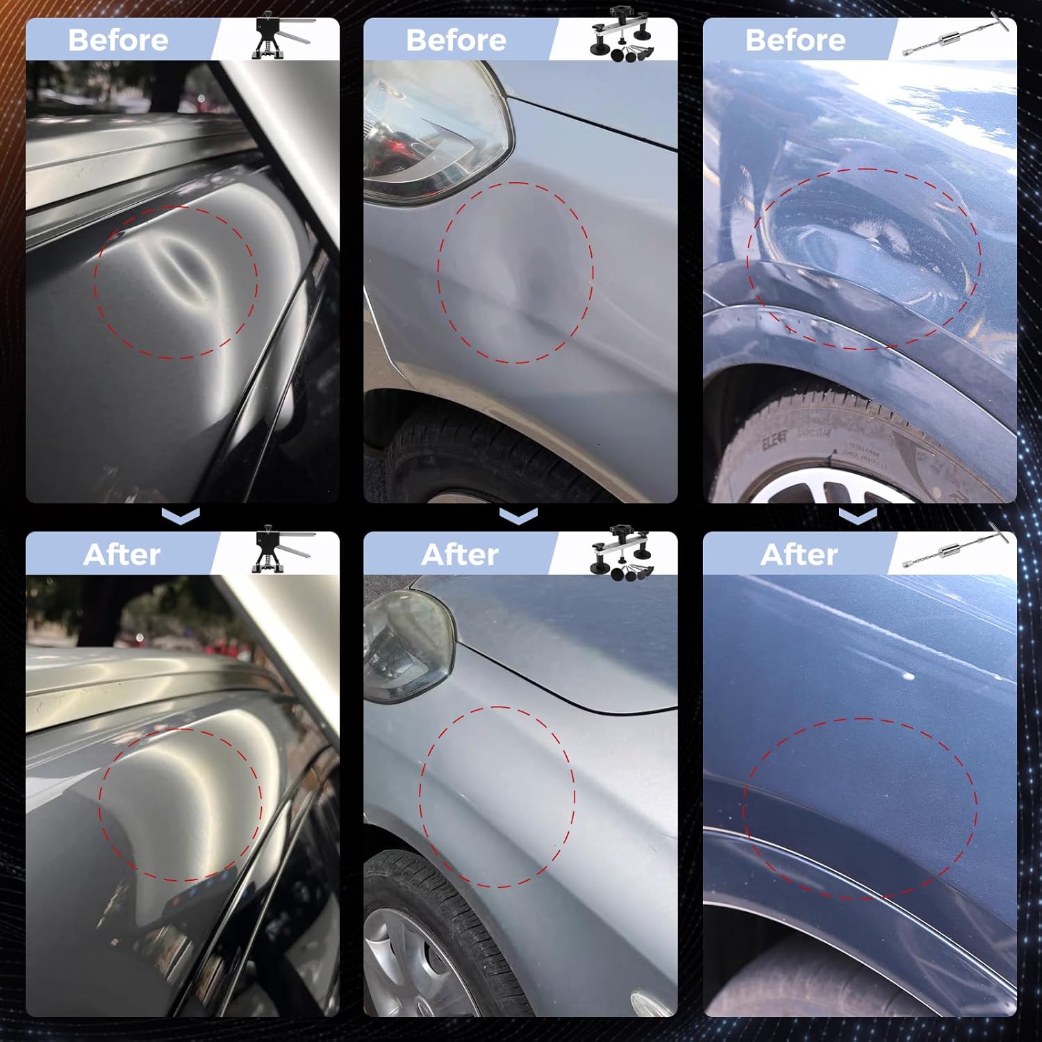 PDR TOOLS 134PCS Car Dent Remover Tools, Dent Pulling Tool for Auto Body Dent Repair with Slide Hammer Dent Puller & Dent Lifter for Car Dent Removal and Metal Surface Dent Hail Damage