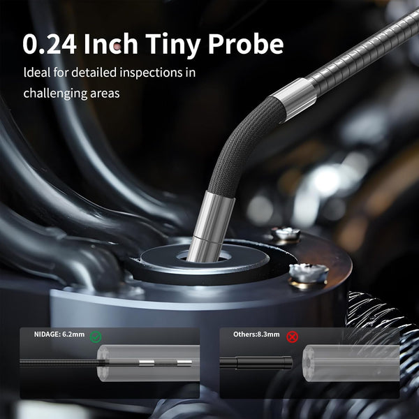 GOLDEGGS Two-Way Articulating Endoscope Inspection Camera with Light, IP67 Waterproof Flexible Snake Borescope Camera for Wall/Automotive/Sewer/Air Conditioner/Home Appliance Repair with (5.2FT/1.5M)