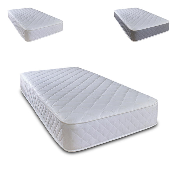 eXtreme comfort ltd Cooltouch Plus Diamond Essentials Foam Free Pinna-Coil Bonnell Innerspring Maximum Value Mattress Plush Feel, White, 18cms Deep,