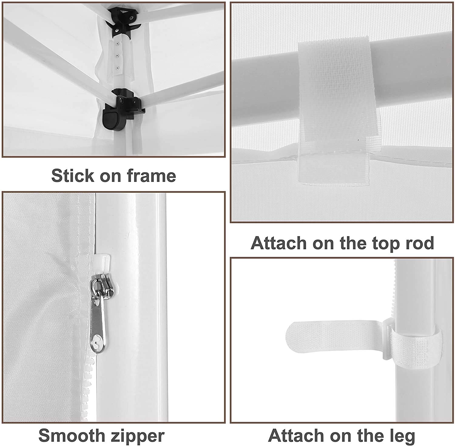 MASTERCANOPY Instant Gazebo Sidewall Panels Sunwall for 3x3M Pop Up Gazebo,1 Piece,Black