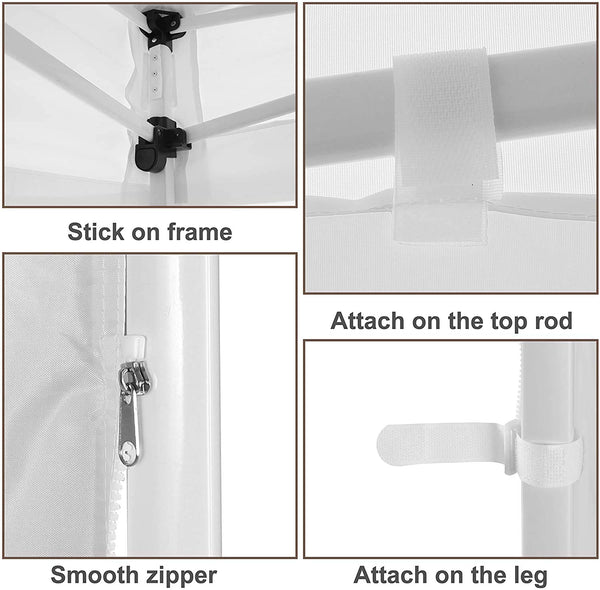 MASTERCANOPY Instant Gazebo Sidewall Panels Sunwall for 3x3M Pop Up Gazebo,1 Piece,Black