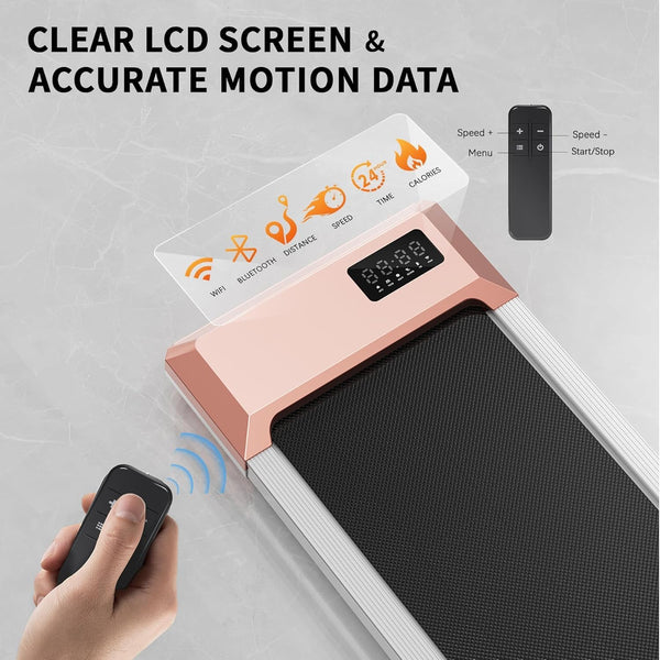 Superun Walking Pad Raceable 2.5HP APP Control Under Desk Treadmill 136KG Capacity Portable Walking Machine for Home with Training Courses and Multi-Runner Races