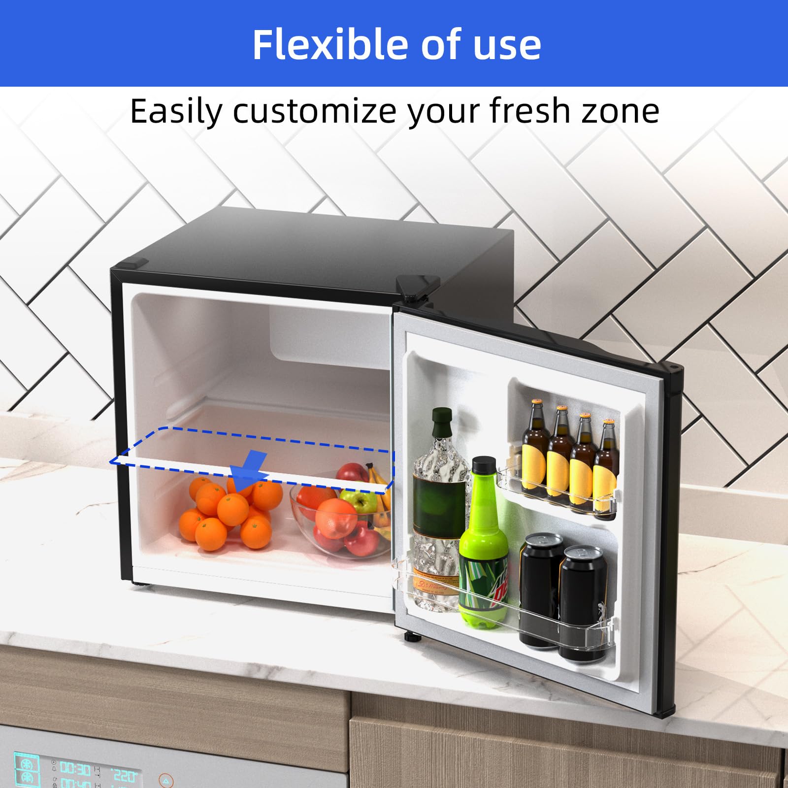 CHiQ FBM157L4EU, Fridge Freezer, 157L, 70/30, 12-Year Compressor Service, Low Frost, E, 39 dB, 48cm Wide 144cm Tall, Black