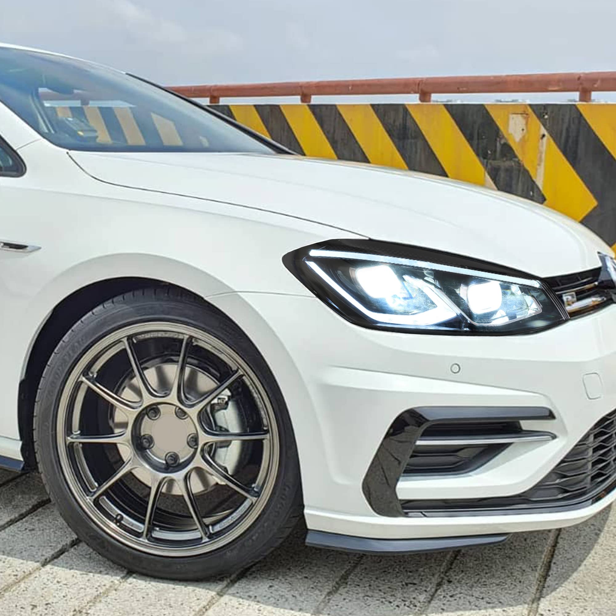 VLAND LED Rear Lights compatible with Golf MK7 Golf MK7.5 Hatchback 2012-2020 [Not fit MK7.5 GTI & R], w/Sequential indicator, Driver & Passenger Side - Red