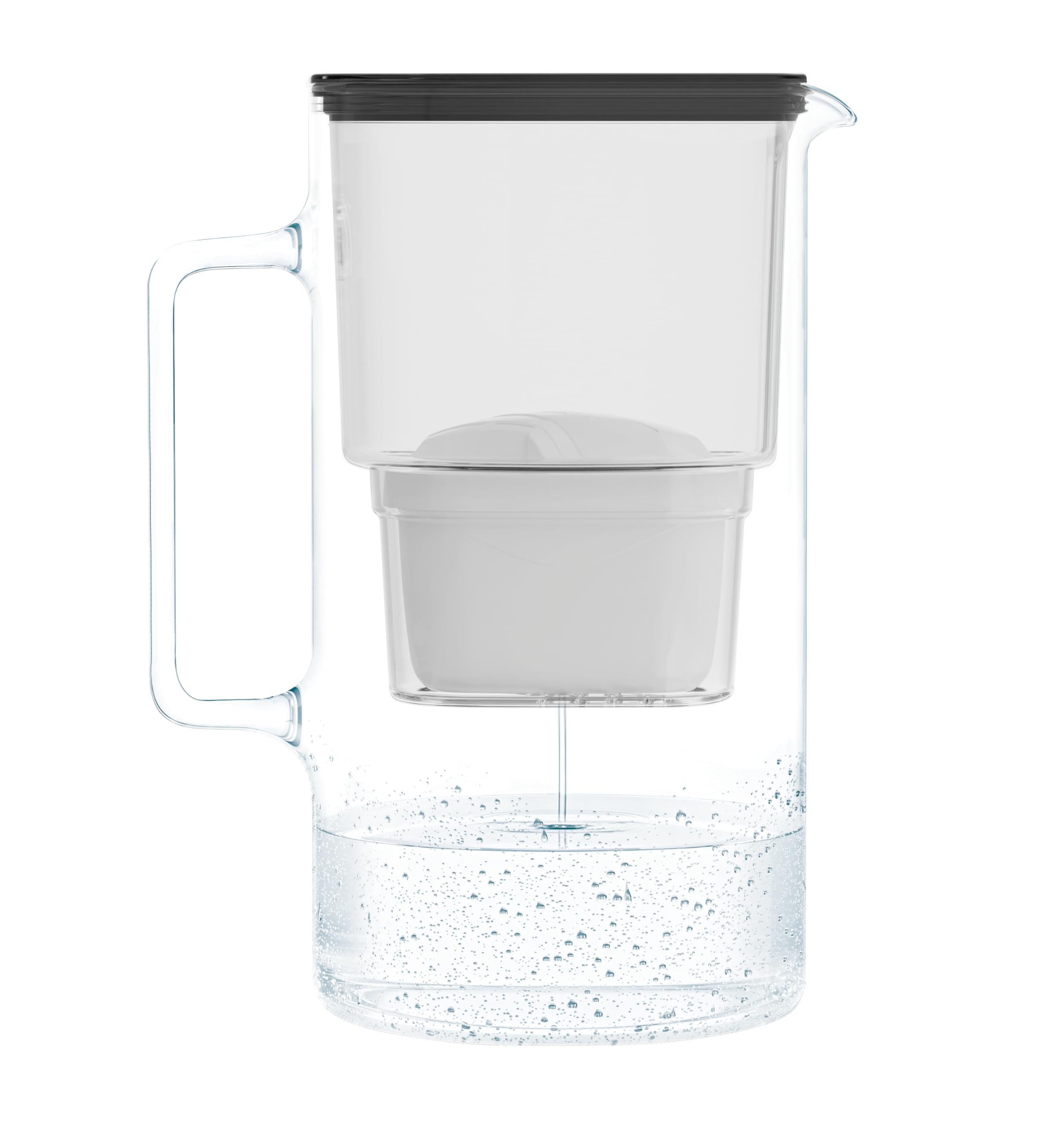 Wessper Glass Water Filter Jug + 1 Water Filter Cartridge | Replacement for Dafi Unimax Aquaphor A5 BRITA Maxtra+ Philips AWP212/10 Filter | 3 Litre |