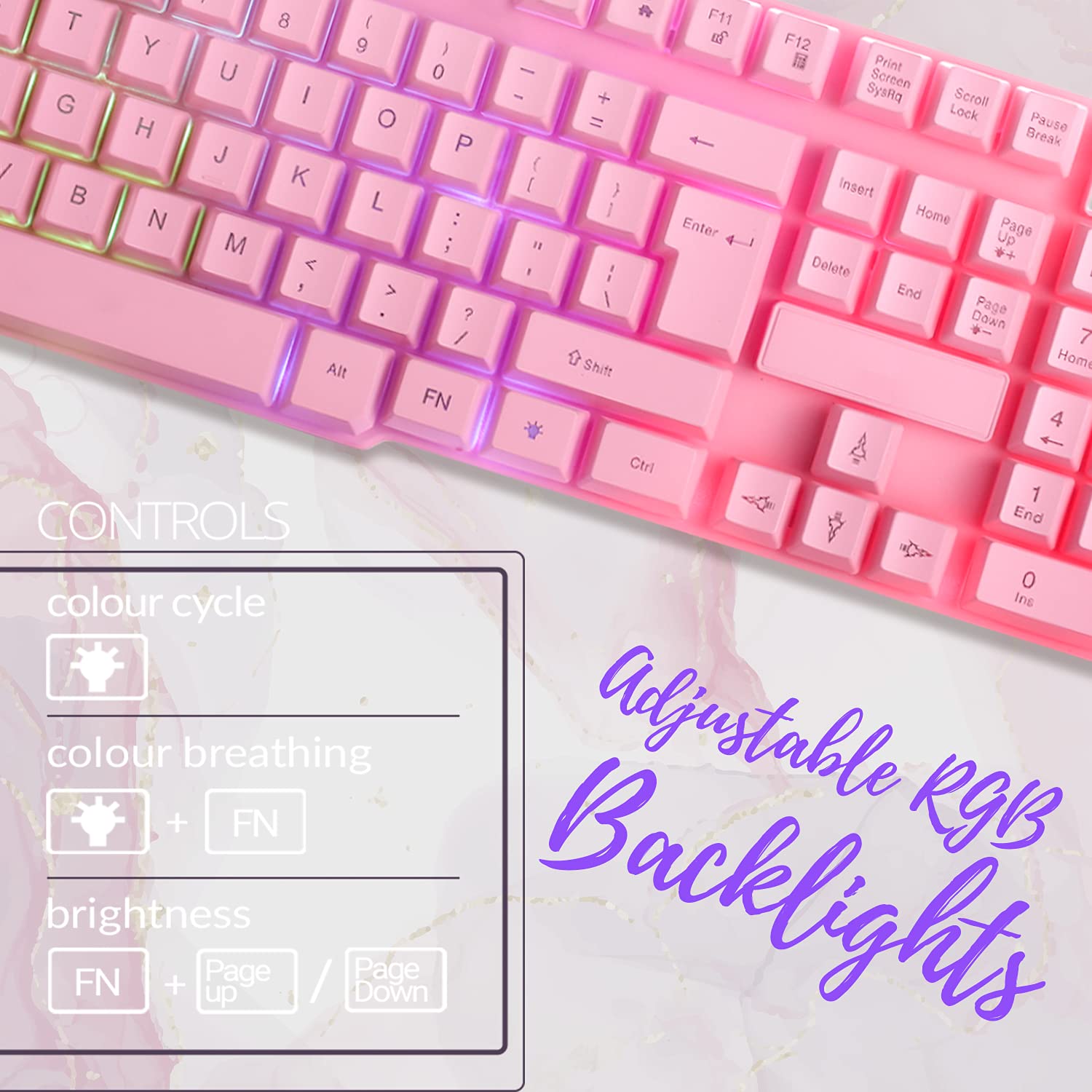 Gaming Keyboard and Mouse and Mouse pad and Gaming Headset, Wired LED RGB Backlight Bundle for PC Gamers Users - 4 in 1 Gift Box Edition Hornet RX-250