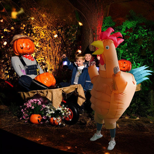 RHYTHMARTS Adult Inflatable Chicken Costume Blow up Chicken Costumes for Adult Rooster Inflatable Costumes Fancy Dress Party Halloween Christmas