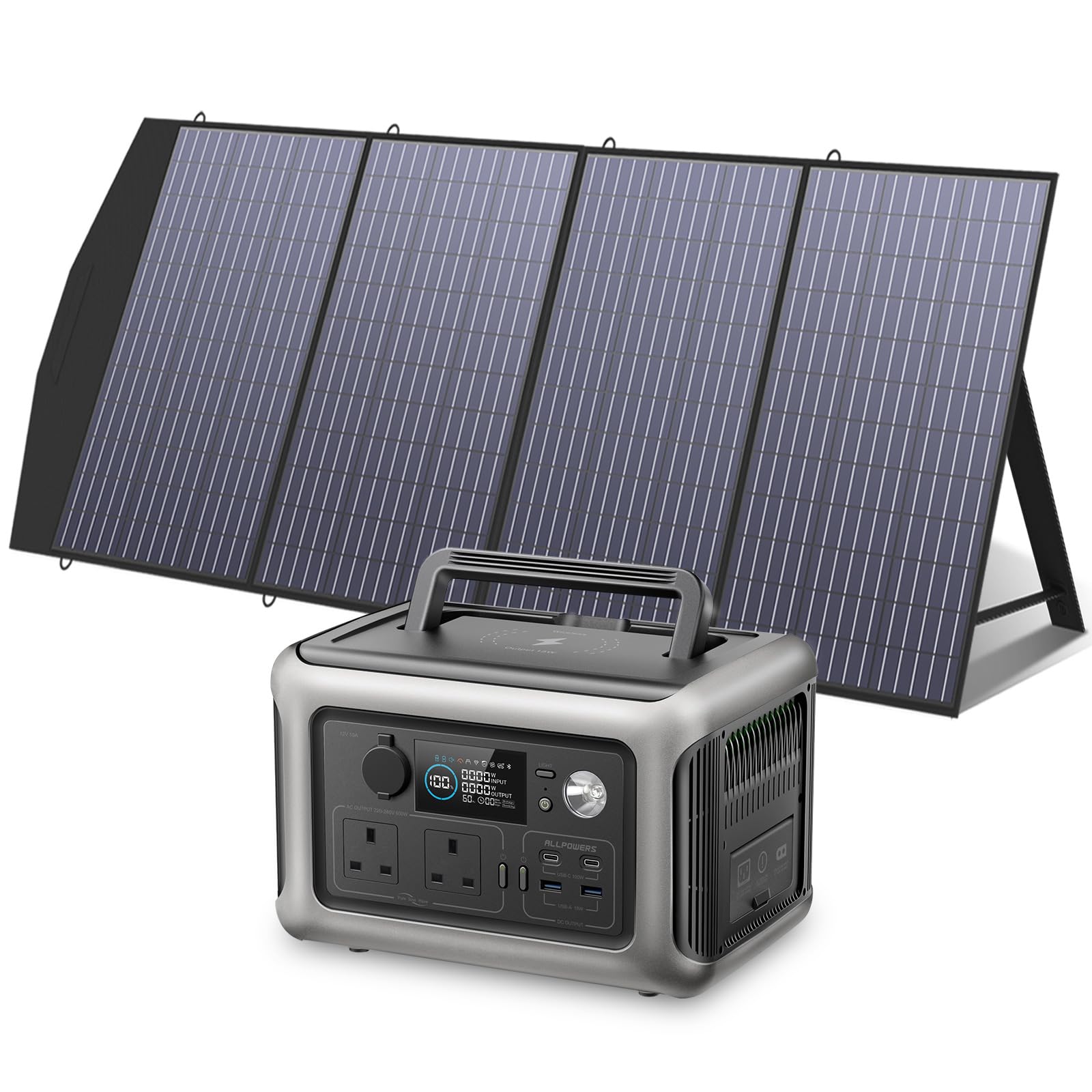 ALLPOWERS Portable Power Station R600, 299Wh LiFeP04 Battery with 2x 600W (1200W Surge) AC Outlets Solar Generator, Recharge from 0-100% in 1 Hour, for Outdoor Camping RV Home Use