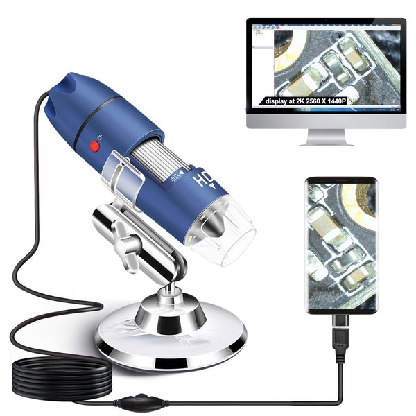 Ninyoon 4K WiFi Microscope for iPhone/Android PC, 50 to 1000X USB Digital Microscope Wireless Super HD Endoscope Camera Compatible with All Cellphones iPad Android Tablet Windows Mac Chrome Linux