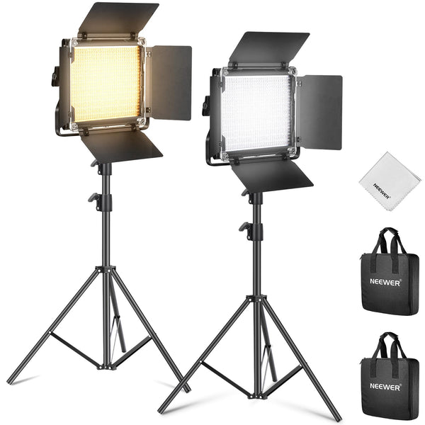 NEEWER Upgraded 660 PRO II RGB LED Video Light with App Control & Tripod Stand Kit, 2 Pack 50W/1% Min Dimming/CRI97+/3200~5600K Key Lighting for Game Streaming YouTube Recording Studio Photography