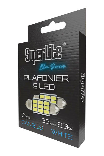 Superlite Set of 2 T10 Bulbs with 18 Leds from the Blue Series range. CanBus Technology and 6500K Colour Temperature. Ideal for Car and Truck.