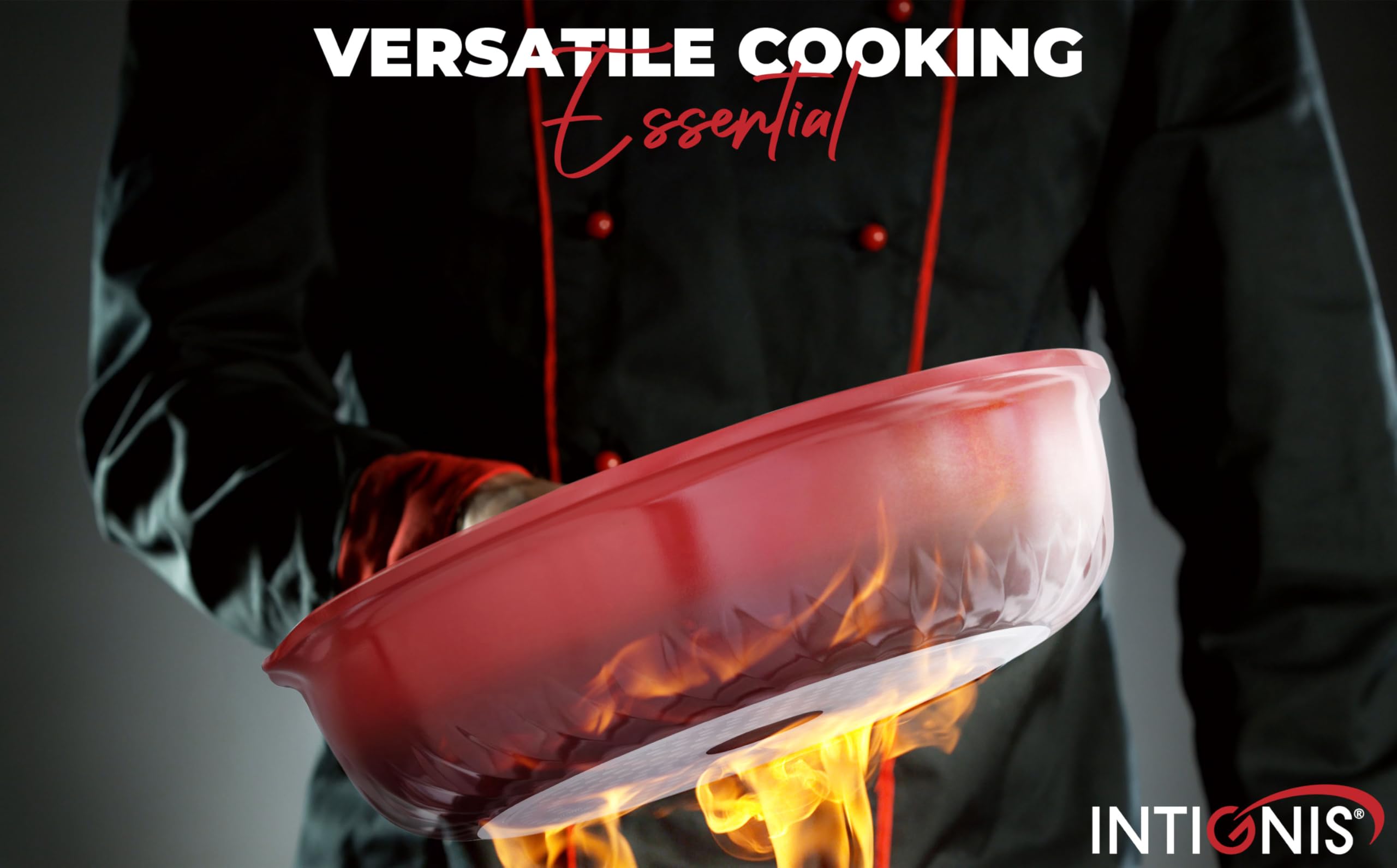 INTIGNIS Premium 30cm Deep Frying Pan with Lid | Anti-Scratch | Induction Compatible | Non-Stick Interior | Heat Resistant Handle | Perfect for