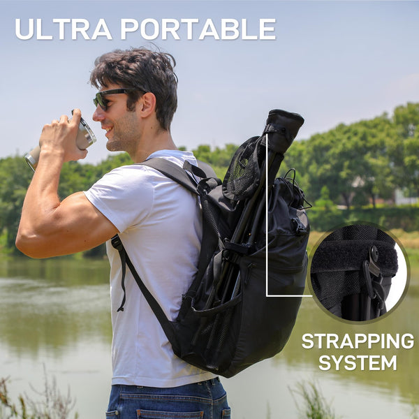 EVER ADVANCED Folding Stool Tripod Tall 53 cm Lightweight Camping Stool Compact Portable Fishing Tripod Camping Chair Collapsible for Outdoor Travel Walking Garden Backpack Hold Up 102 KG