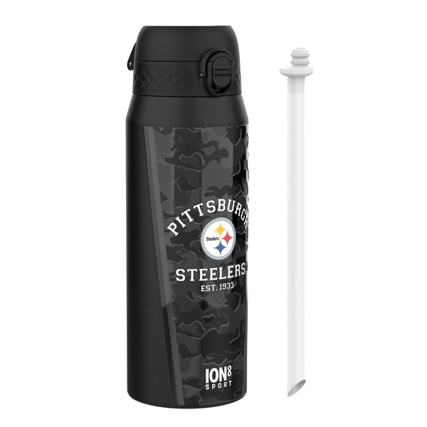 Ion8 NFL Jaguars Lightweight Steel Water Bottle, 600 ml/20 oz, Non-Insulated, Leak Proof, Easy to Open, Secure Lock, Dishwasher Safe, Flip Cover, Fits Cup Holders, Metal Water Bottle