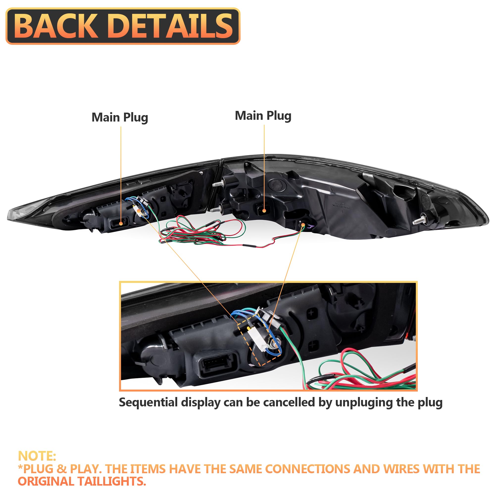 VLAND OLED Rear Lights Compatible With 4 Series G22/G23/G26, M4 G82 G83 2021-2023, Tail Lights Assembly w/Startup dynamic display - Smoked