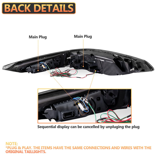 VLAND OLED Rear Lights Compatible With 4 Series G22/G23/G26, M4 G82 G83 2021-2023, Tail Lights Assembly w/Startup dynamic display - Smoked