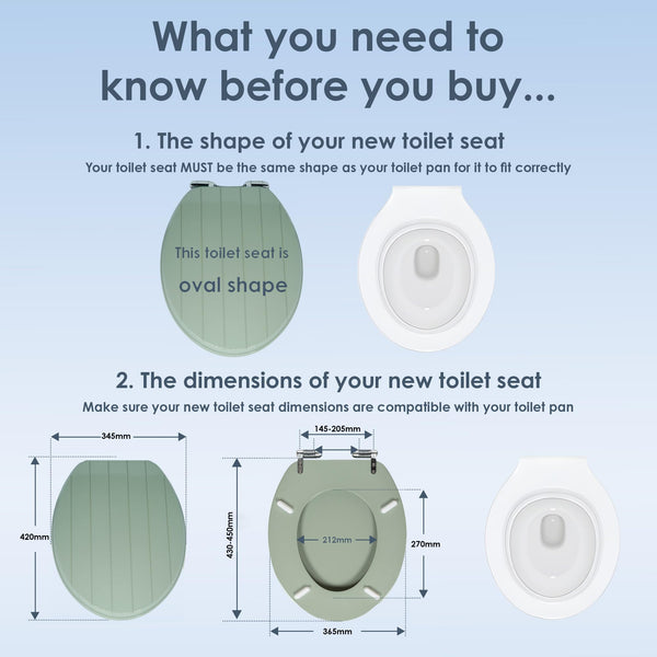 AQUALONA® Luxury Soft Close Toilet Seat - Moulded Wood - Stainless Steel Slow Close Hinges - Click, Lift & Clean Technology (Bamboo Toilet Seat)