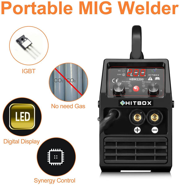 HITBOX 160A Stick Welder, 2 in 1 Lift TIG MMA ARC Welding Machine, 240V Portable Welder with Arc Force, Hot Start, Anti-Stick, LCD Digital Display, IGBT Inverter Welder for Home and Professional Use