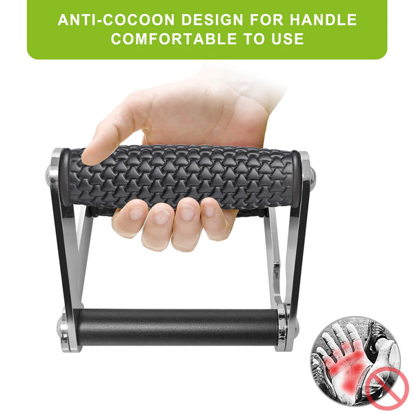 SELEWARE V Bar Landmine Handle Attachment, Solid Landmine Double D Handle T Row Attachment With Non-Slip Rubber Handle, Fits Olympic Bars Strength