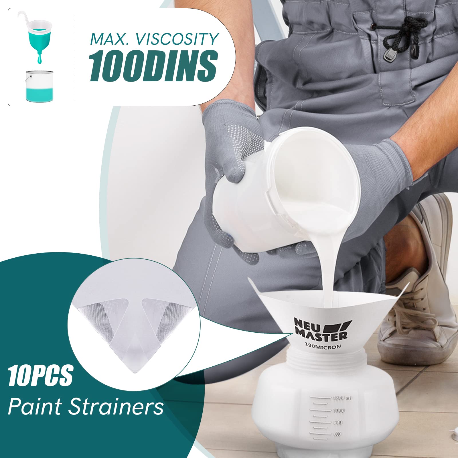 NEU MASTER Paint Sprayer, Orange Fence Paint Sprayer,[500W/1200ml/4 Nozzles/3 Patterns] HVLP Electric Spray Gun for Home Interior and Exterior, Cabinets, House, Fence, Ceiling