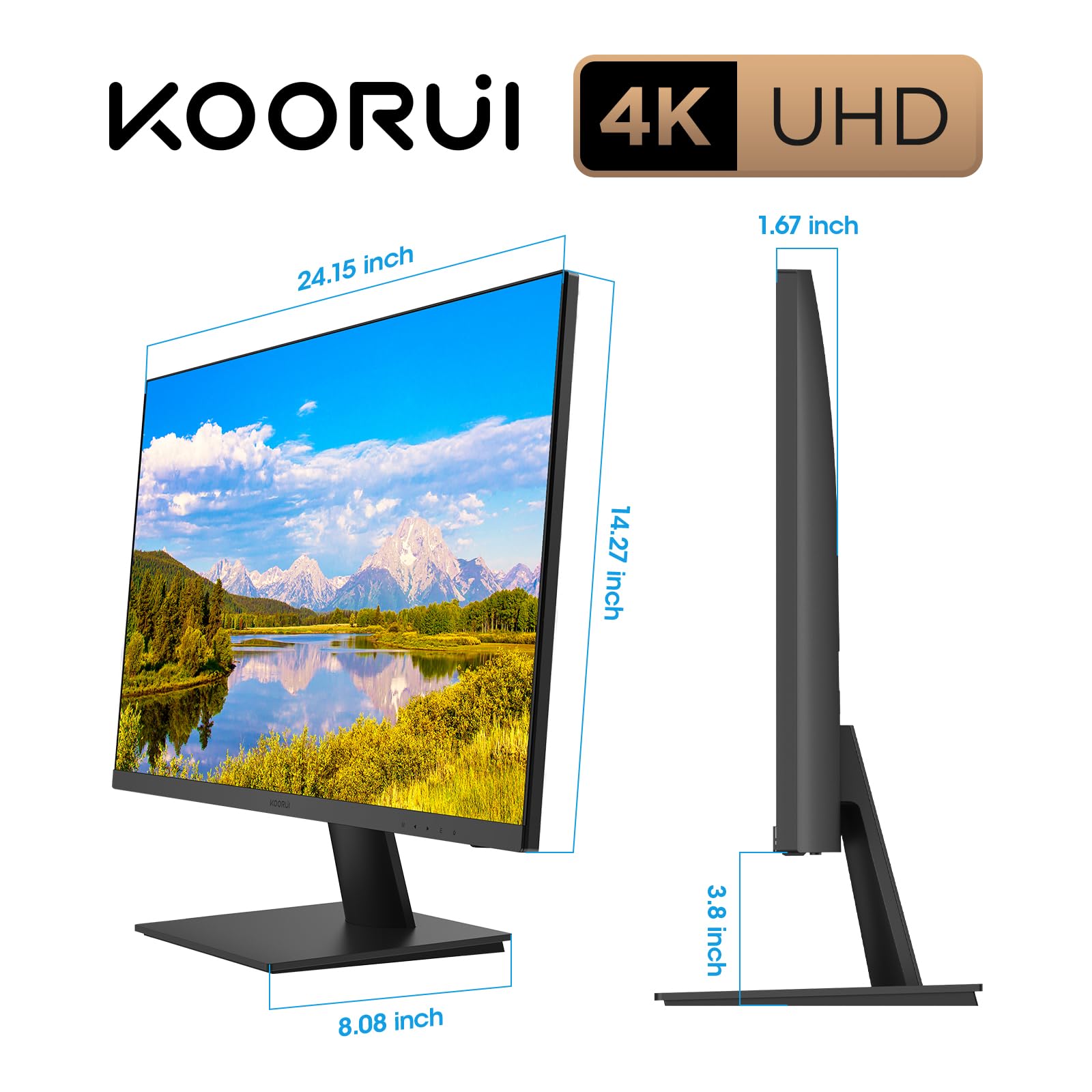 KOORUI E2711F 27 Inch FHD Monitor, Gaming 100Hz, IPS Computer Monitors, 1080P Pc Screen, Adaptive Sync, 5ms, VESA 100x100mm, Eye Care, HDMI, VGA