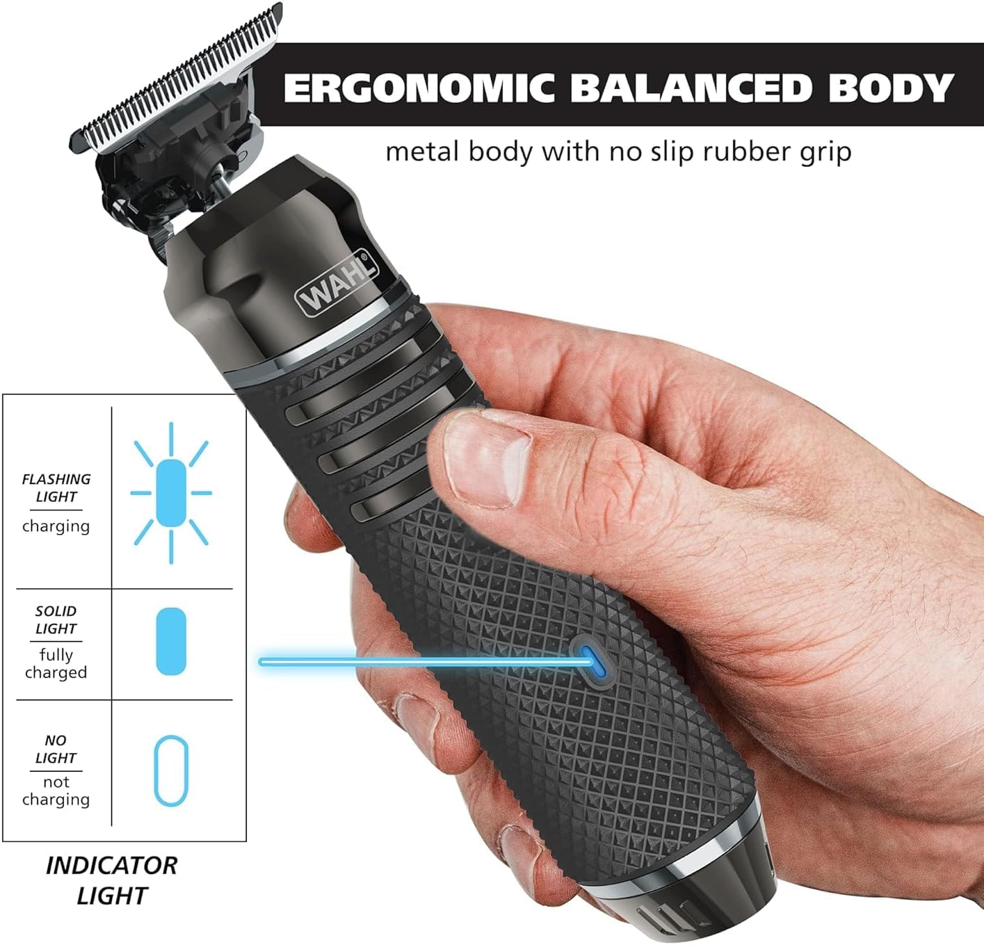 Wahl Pro Series High Visibility Trimmer, Close Cutting Blade, Lithium-Ion, Waterproof Beard Trimmer, Grooming Kit, Interchangeable Heads, Professional, Cordless, Close Cutting