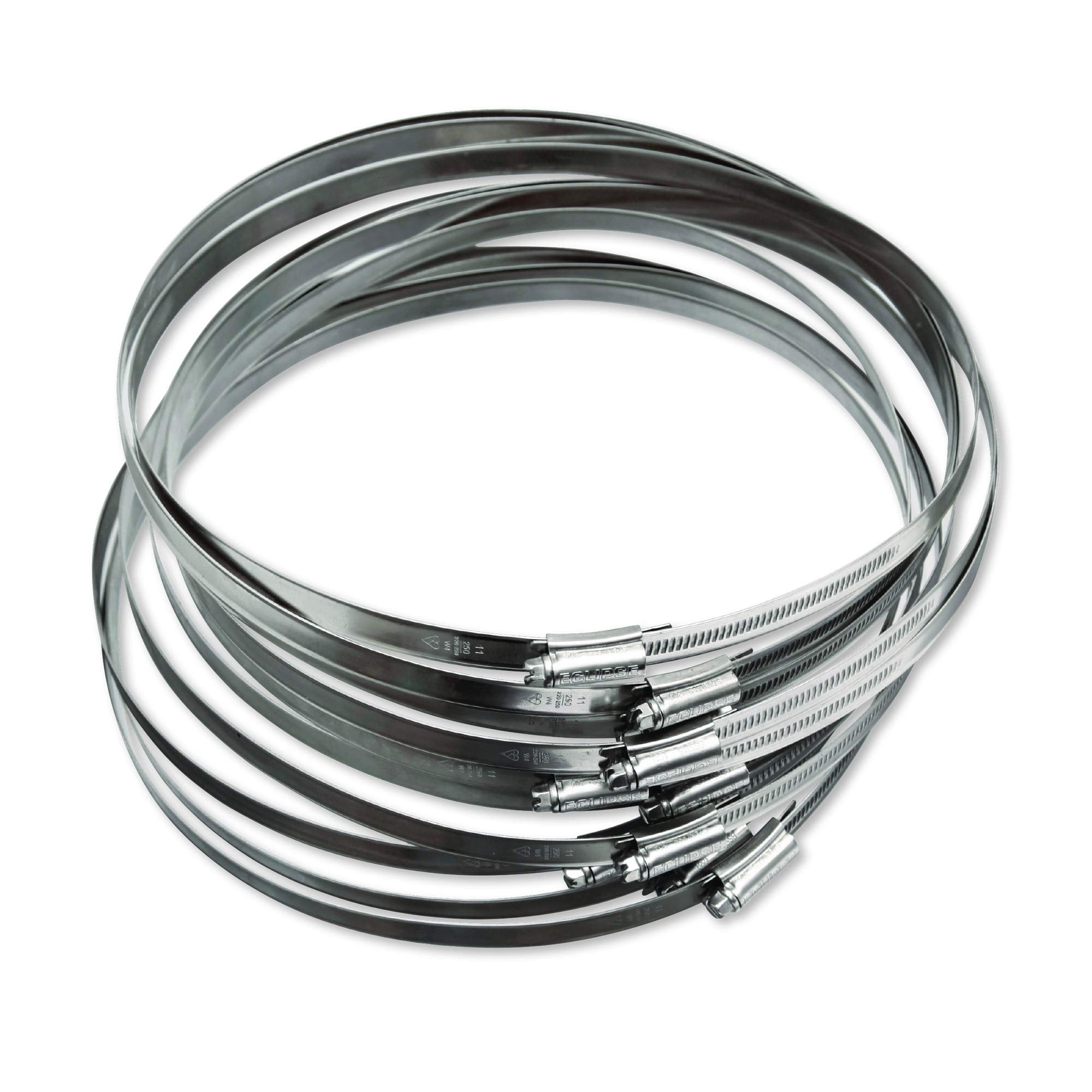 Eclipse Professional Tools ECW1-2A W1 Box of 10 35-50mm (1 ⅜" - 1 ¾") Mild Steel Worm Gear Hose Clamps