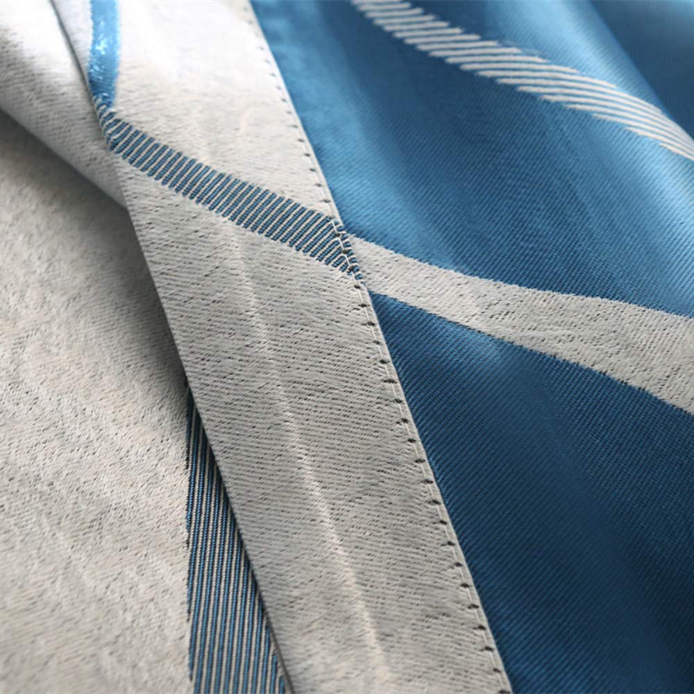 2 Panels Set Modern Striped Curtains for Living Room (Blue, 2 x 66x84 Inch)