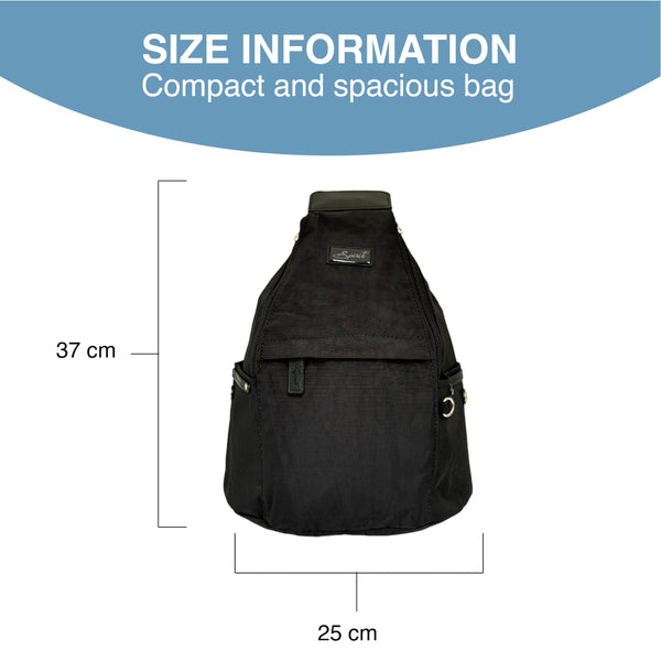 Spirit - Nylon Waterproof Backpack - Lightweight Rucksack with Multiple Pockets and Adjustable Straps - Travel and Holiday Backpack, Black