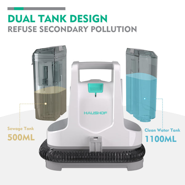HAUSHOF StainZapper Spot Carpet Cleaner Machine | 400w Portable Carpet and Upholstery Cleaner | Small Lightweight Handheld Carpet Cleaner | Perfect