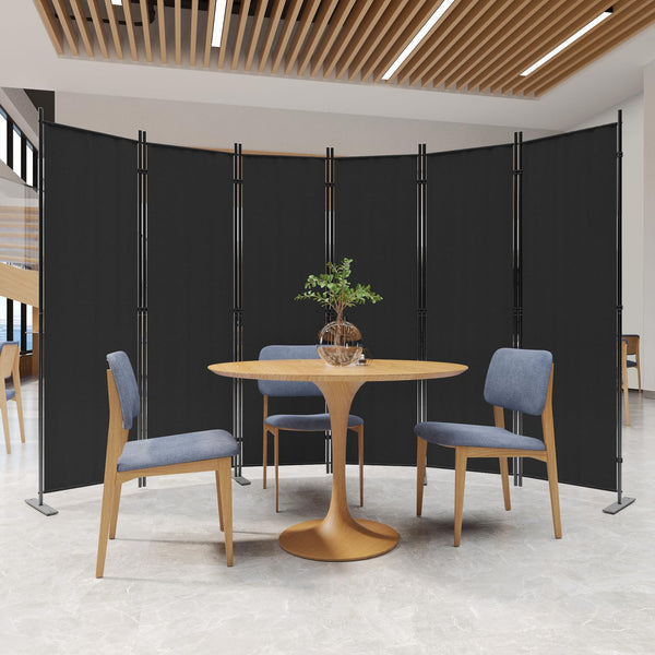 C-Hopetree 6 Panels Room Divider, 180cm Tall Indoor Folding Privacy Screen, Portable Partition Separator, Freestanding Separation Temporary Wall for Office, Bedroom, 304cm W X 180cm H, Black