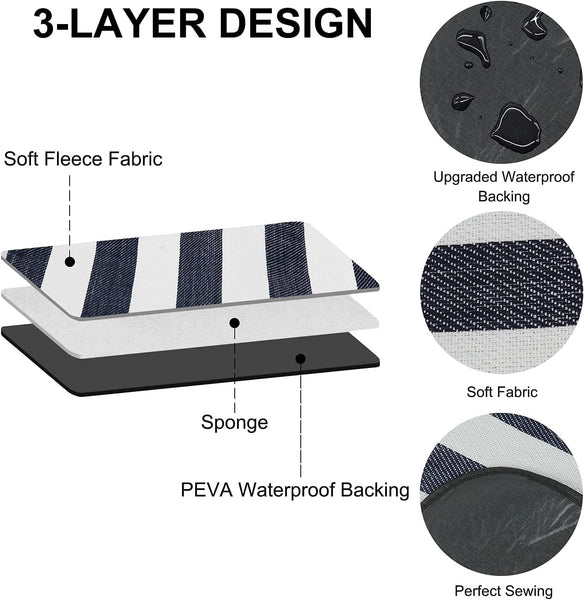 Goodsnetic Picnic Mat,79"x79"Oversized Picnic Blanket Waterproof Sandproof Beach Mat for 6-8 Adults, Large and Thick Gingham Picnic Blanket for Beach