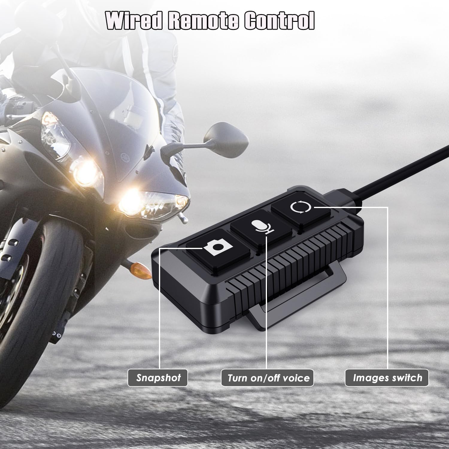 ydi Motorbike Dash Cam, New Upgraded Motorcycle Waterproof Camera 3'' LCD Front and Rear Camera FHD 1080P Wide Angle 150° with Built-in GPS, Wi-Fi, Wired Control, Max up to 256GB