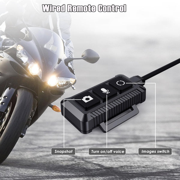 ydi Motorbike Dash Cam, New Upgraded Motorcycle Waterproof Camera 3'' LCD Front and Rear Camera FHD 1080P Wide Angle 150° with Built-in GPS, Wi-Fi, Wired Control, Max up to 256GB