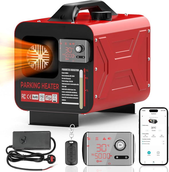 GEARLASSO Diesel Heater 8KW 12V/24V, All in One Air Parking Heater APP Control, Remote Control LCD Display, Fast Heating Low Noise for RV Boat Car Garage Home Tent Truck