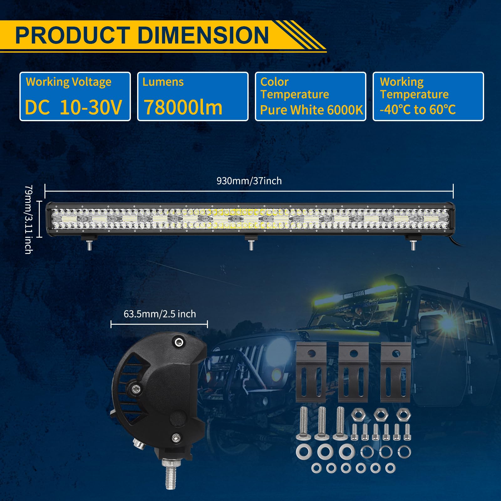 RIGIDON 8D Led Work Light Bar, 12 inch 240W 12V 24V 7D Tri Row Fog Light for Car Off road Truck SUV ATV 4x4 Boat, Flood Spot Combo Beam, Waterproof Outdoor Driving Lighting, 6000K White